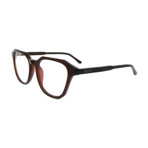 Diff VDFALLN51CHST Black Rectangle Unisex Optical Frames